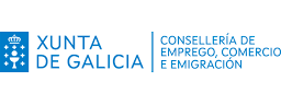 Xunta de Galicia Logotipo institucional da Xunta de Galicia xunto co texto da Consellería de Emprego, Comercio e Emigración.